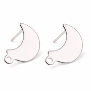 Ørestikker med øje. Halvmåne. Rustfri stål. 1 par